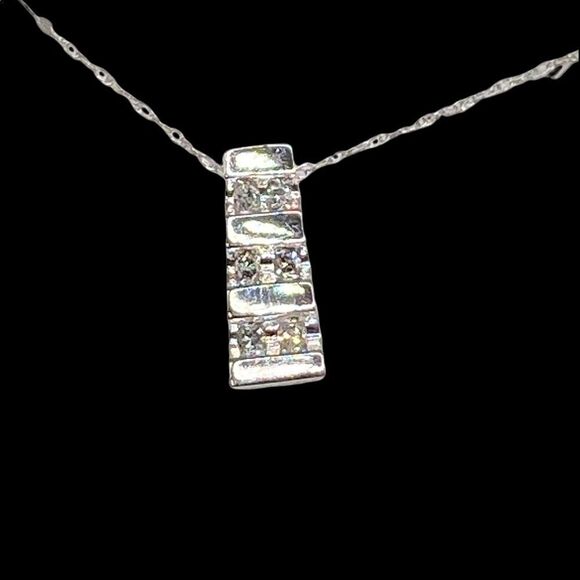 10k gold genuine 6 diamond pendant 16” chain marked yesterday today tomorrow - Picture 8 of 11